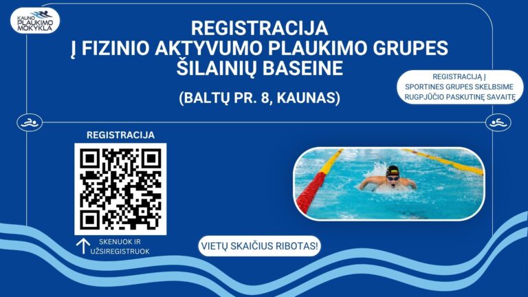 Rergistracija į Šilainių baseino fizinio aktyvumo plaukimo grupes