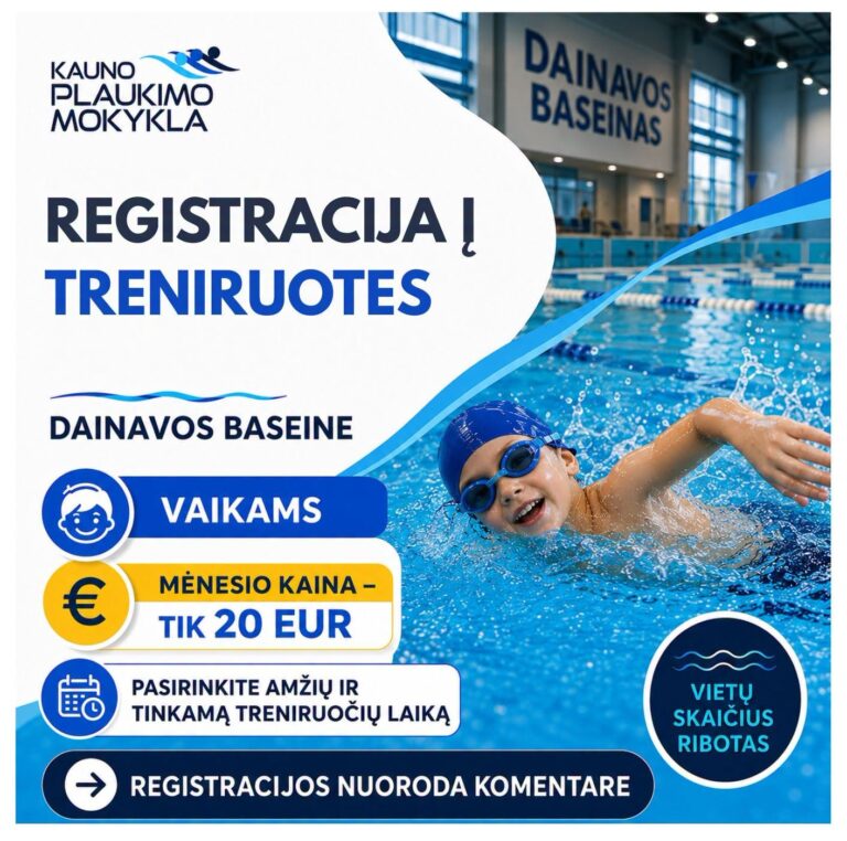Registracija į treniruotes baseine ,,Dainava”