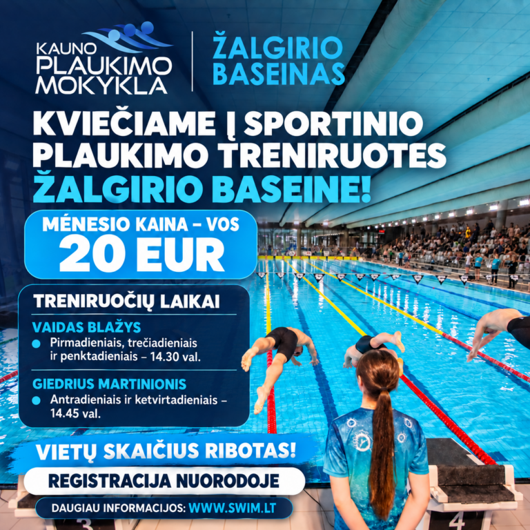 Sportinės plaukimo treniruotės Žalgirio baseine